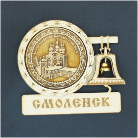 Магнит из бересты с колоколом"Свято-Успенский Кафедральный собор"