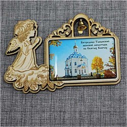 Магнит со смолой прям ангел с колокольчиком "Богородице-Табынский монастырь" Уфа