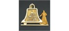 Магнит из бересты монах с колоколом"Собор Александра Невского". Ижевск