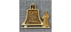 Магнит из бересты монашка с колоколом "Свято-Варсонофиевский женский монастырь" . Мордовия