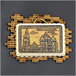 Магнит из бересты картина "Богоявленский собор". Москва