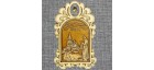 Магнит из бересты арка с колокольчиком "Свято-Троицкий мужской монастырь" . Пермь