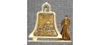 Магнит из бересты монах с колоколом "Богоявленский мужской монастырь" . Пермь