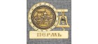 Магнит из бересты с колоколом "Богоявленский мужской монастырь" . Пермь