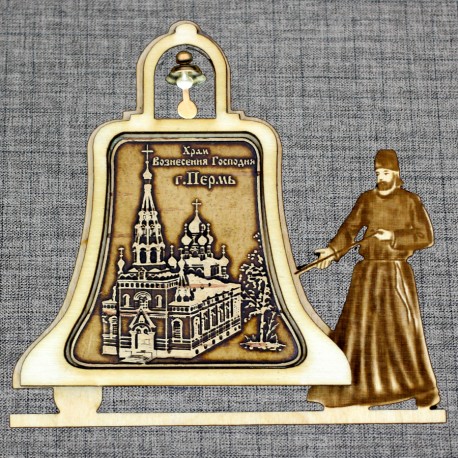Магнитное укр. монах с колоколом "Храм Вознесения Господня"