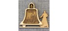 Магнит из бересты монах с колоколом "Николо-Угрешский монастырь". Москва