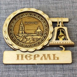 Магнит из бересты с колоколом "Спасо-Преображенский собор" . Пермь