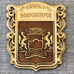Магнит из бересты "Герб". Новосибирск