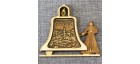 Магнит из бересты монах с колоколом "Валаамский монастырь"