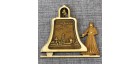 Магнит из бересты монах с колокольчиком "Троице-Сергиева Лавра"