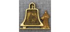 Магнит из бересты монашка с колоколом"Петро-Павловский женский монастырь". Брянск