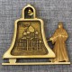 Магнит из бересты монашка с колокольчиком "Успенский женский монастырь"