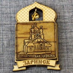 Магнит из бересты купол "Вознесенкая церковь" Заринск