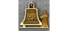 Магнит из бересты монашка с колоколом "Храм в ч иконы БМ " Шамордино