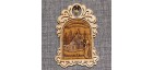 Магнит из бересты арка с колокольчиком "Храм во имя Св Праведного Иова Многострадального+монах" Ганина Яма