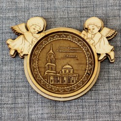 Магнит из бересты ангелы "Свято-Троицкий Кафедральный собор"