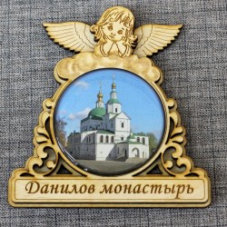 Магнит из смолы круглый ангел "Данилов монастырь"