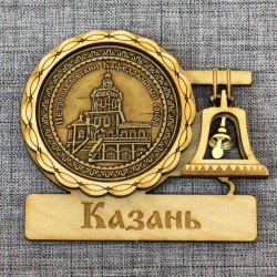 Магнит из бересты с колоколом "Петропавловский Каферальный собор