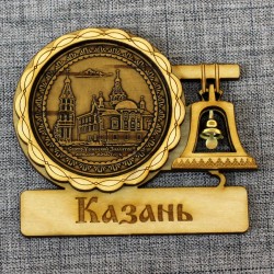 Магнит из бересты с колоколом "Свято-Успенский Зилантов женский монастырь"