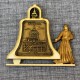 Магнит из бересты монах с колокольчиком "Петропавловский Каферальный собор