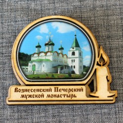 Магнит со смолой круг фонарь+свеча "Вознесенский Печерский монастырь" Н-Новгород