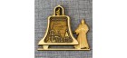 Магнит из бересты монашка с колоколом "Спао-Преображенский Воротынский монастырь". Калуга