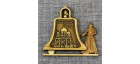 Магнит из бересты монах с колоколом "Вознесенский собор" .Елец