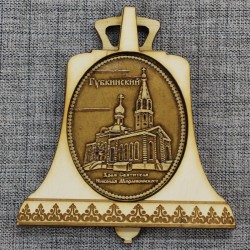 Магнит из бересты колокол "Храм Св.Николая Мирликийского"