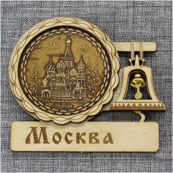 Магнит из бересты с колоколом "ХВБ". Москва