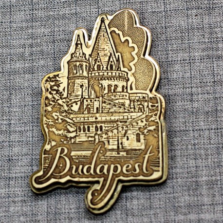 Магнит из бересты резной с золотом "Бастион" Будапешт