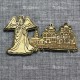 Магнит из бересты резной с золотом ангел"Три собора.Дивеевский монастырь"