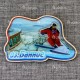 Магнит со смолой "Лыжник + Горнолыжный курорт" озеро Банное