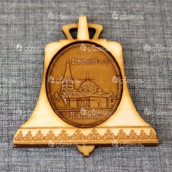 Магнит из бересты колокол "Вознесенский собор". Новосибирск