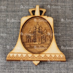 Магнит из бересты колокол "Успенский собор.Ачаирский монастырь"