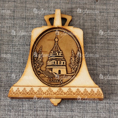 Магнит из бересты колокол "Серафимо-Алексеевская церковь"