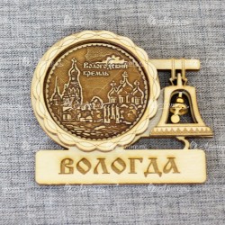 Магнит из бересты с колоколом "Вологодский Кремль"