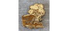 Магнит из бересты резной с золотом "Пушкинские Горы"