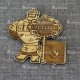 Магнит из бересты резной с золотом " Богатырь-ключ Герб" Суздаль