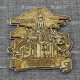Магнит из бересты резной c золотом "Храм во имя Святого Архангела Гавриила" Белгород