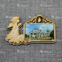 Магнит со смолой прям ангел с кол-м "Покровский монастырь"Суздаль