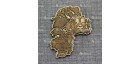 Магнит из бересты резной с золотом "Карта+герб+тигр" Хабаровск