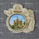 Магнит гравированный с ламинацией монах с колоколом "Храм Василия Блаженного" Москва