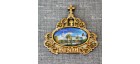 Магнит со смолой овал ажурный с крестом с кол-м "Св-Пафнутьев Боровский монастырь" Боровск