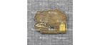 Магнит из бересты резной с золотом "Карта" Саратовская область