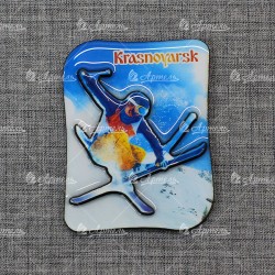Магнит со смолой "Лыжник в прыжке вид2" Красноярск"