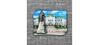 Магнит со смолой "Вокзал+Памятник Ерофею Хабарову" Хабаровск