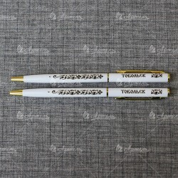 Ручка металлическая белая "Тобольск"