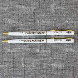Ручка металлическая белая "Омск"