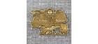 Магнит из бересты резной с золотом карта +лиса "Республика Мордовия"