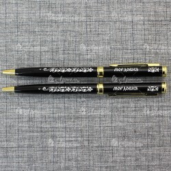 Ручка металлическая черная "Мордовия"